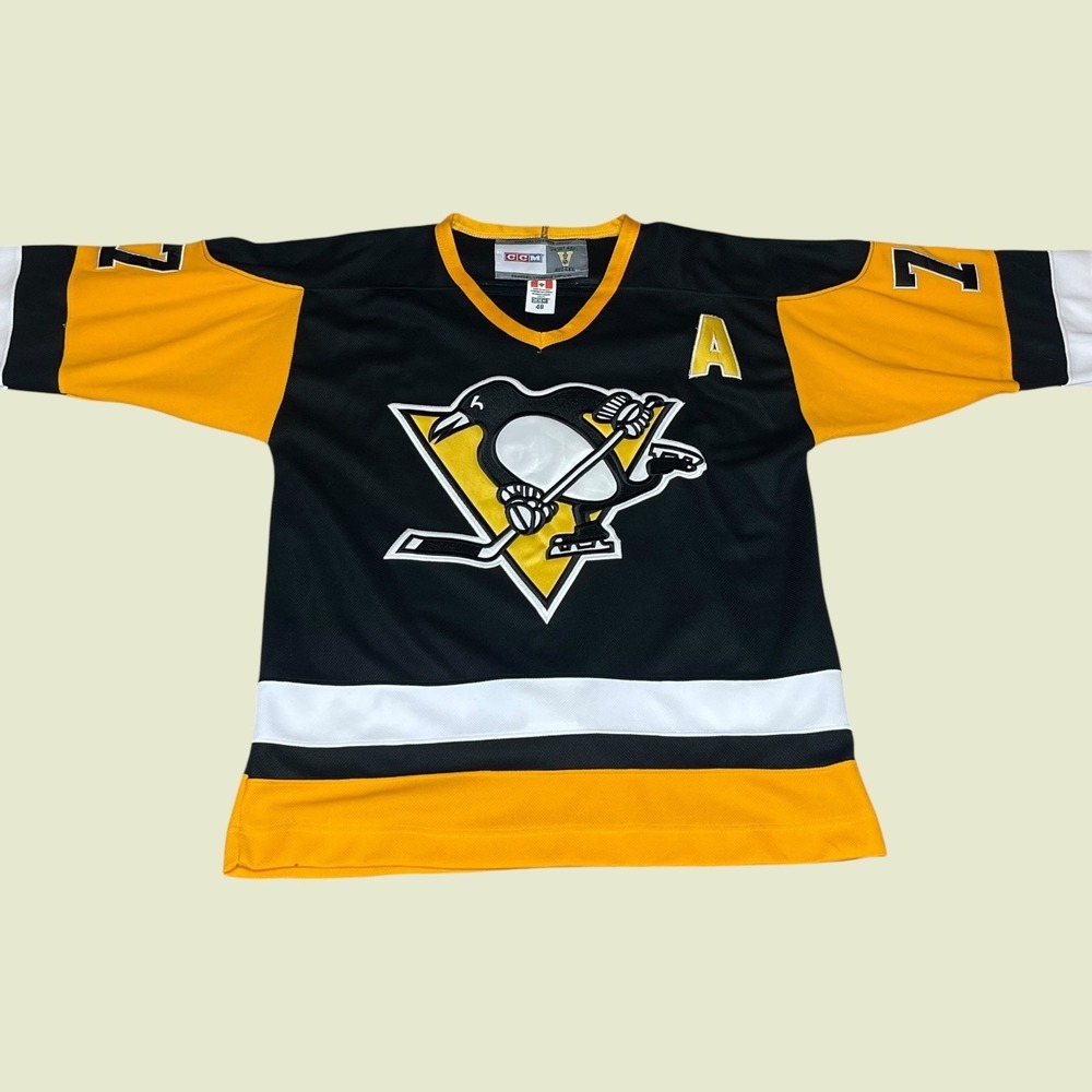 CCM Pittsburgh Penguins Paul Coffey 77 Vintage Hockey Jersey Men 48 L Black Gold